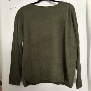 Saks Fifth Avenue Cashmere Sweater in Army Green / Pine Heather
